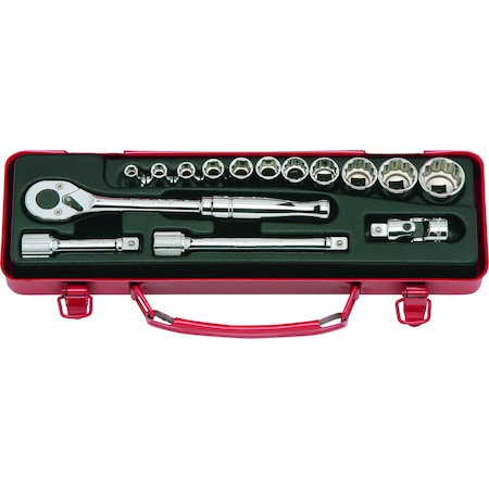 Ko-Ken Socket set 6, 12 Point 15 pieces 3/8 Sq. Drive 3252M